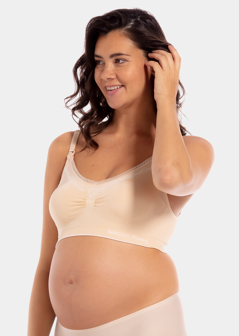 Mammabra 3005 White Lacy Maternity Breastfeeding Tank