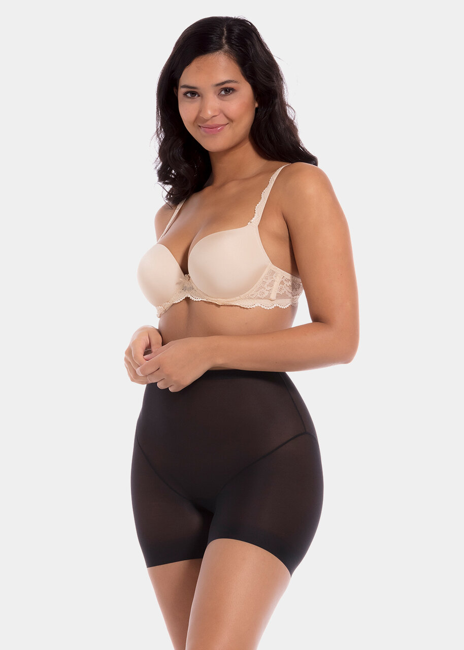 SlimShaper by Miracle Brands Women's Sheer Booty Lift Shortie - Black S