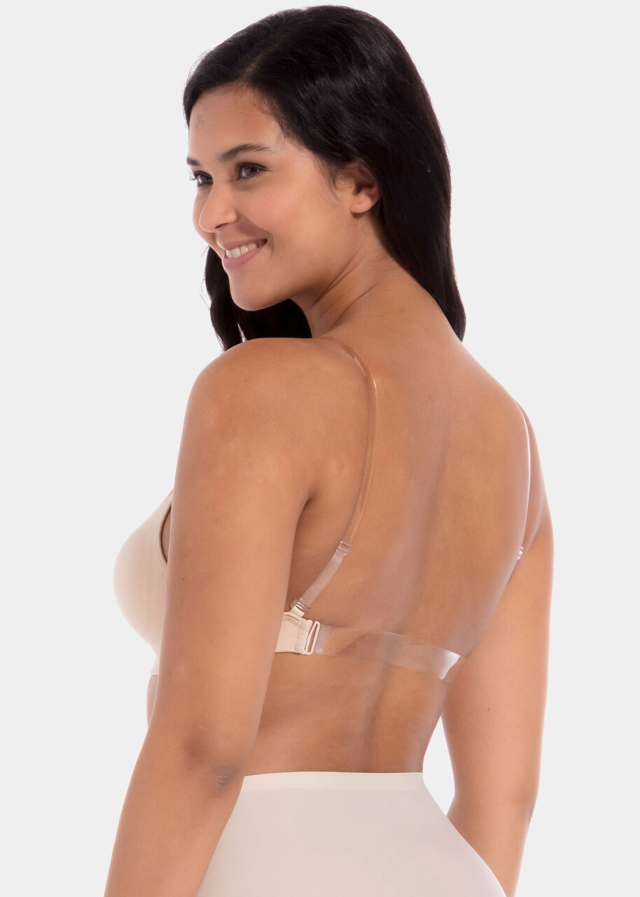 Seamless Clear Back Bra with Removable Padding