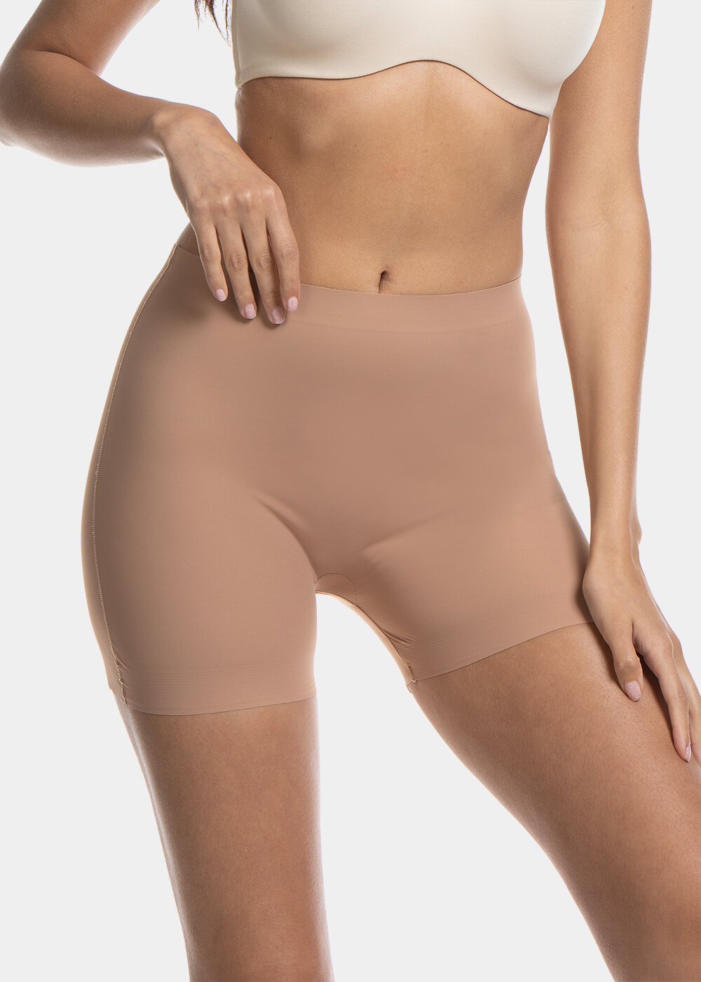 Magic Bodyfashion maxi sexy hi-bermuda firm contour shaping shorts in beige
